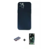 MARSİLYAN™- iPhone 12 Pro Kılıf Yadigar Yansıma Serisi - Siyah 360 Mat Full Body Arka Koruyucu + Renkli Kamera Lens Koruma Cam - TU