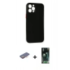 MARSİLYAN™- iPhone 12 Pro Kılıf Yadigar Yansıma Serisi - Siyah 360 Mat Full Body Arka Koruyucu + Renkli Kamera Lens Koruma Cam - TU