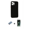 MARSİLYAN™- iPhone 12 Pro Kılıf Yadigar Yansıma Serisi - Siyah 360 Mat Full Body Arka Koruyucu + Shine Kamera Lens Koruma Cam - PE