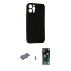 MARSİLYAN™- iPhone 12 Pro Kılıf Yadigar Yansıma Serisi - Siyah 360 Mat Full Body Arka Koruyucu + Renkli Kamera Lens Koruma Cam - YL