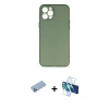 MARSİLYAN™- iPhone 12 Pro Kılıf Yadigar Yansıma Serisi - Siyah 3D Antistatik Cam Ekran Koruyucu + Shine Kamera Lens Koruma Cam - MI