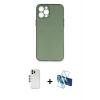 MARSİLYAN™- iPhone 12 Pro Kılıf Yadigar Yansıma Serisi - Siyah 3D Antistatik Seramik Nano Ekran Koruyucu + Shine Kamera Lens - GS