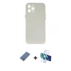MARSİLYAN™- iPhone 12 Pro Kılıf Yadigar Yansıma Serisi - Siyah 3D Antistatik Seramik Nano Ekran Koruyucu + Metal Kamera Lens Koruma Cam - AKYL