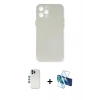 MARSİLYAN™- iPhone 12 Pro Kılıf Yadigar Yansıma Serisi - Siyah 3D Antistatik Seramik Nano Ekran Koruyucu + Shine Kamera Lens - MI