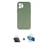 MARSİLYAN™- iPhone 12 Pro Kılıf Yadigar Yansıma Serisi - Siyah 3D Antistatik Seramik Nano Ekran Koruyucu + Şeffaf Kamera Lens Koruma Cam