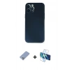 MARSİLYAN™- iPhone 12 Pro Kılıf Yadigar Yansıma Serisi - Siyah 3D Antistatik Seramik Nano Ekran Koruyucu + Metal Kamera Lens Koruma Cam - KUYL