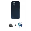 MARSİLYAN™- iPhone 12 Pro Kılıf Yadigar Yansıma Serisi - Siyah 3D Antistatik Seramik Nano Ekran Koruyucu + Şeffaf Kamera Lens Koruma Cam