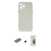 MARSİLYAN™- iPhone 12 Pro Kılıf Yadigar Yansıma Serisi - Siyah 6D Mat Seramik Hayalet Nano Ekran Koruyucu + Renkli Kamera Lens Koruma Cam - MI