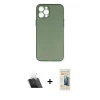 MARSİLYAN™- iPhone 12 Pro Kılıf Yadigar Yansıma Serisi - Siyah 6D Mat Seramik Hayalet Nano Ekran Koruyucu + Kamera Lens Koruma Cam - SF
