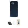 MARSİLYAN™- iPhone 12 Pro Kılıf Yadigar Yansıma Serisi - Siyah 6D Mat Seramik Hayalet Nano Ekran Koruyucu + Kamera Lens Koruma Cam - SF