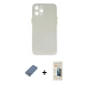 MARSİLYAN™- iPhone 12 Pro Kılıf Yadigar Yansıma Serisi - Siyah 6D Mat Seramik Hayalet Nano Ekran Koruyucu + Metal Kamera Lens Koruma Cam - AKYL