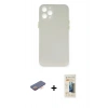 MARSİLYAN™- iPhone 12 Pro Kılıf Yadigar Yansıma Serisi - Siyah 6D Mat Seramik Hayalet Nano Ekran Koruyucu + Renkli Kamera Lens Koruma Cam - TU