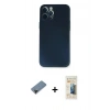 MARSİLYAN™- iPhone 12 Pro Kılıf Yadigar Yansıma Serisi - Siyah 6D Mat Seramik Hayalet Nano Ekran Koruyucu + Siyah Shine Kamera Lens Koruma Cam