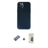 MARSİLYAN™- iPhone 12 Pro Kılıf Yadigar Yansıma Serisi - Siyah 6D Mat Seramik Hayalet Nano Ekran Koruyucu + Metal Kamera Lens Koruma Cam - KI
