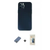MARSİLYAN™- iPhone 12 Pro Kılıf Yadigar Yansıma Serisi - Siyah 6D Mat Seramik Hayalet Nano Ekran Koruyucu + Metal Kamera Lens Koruma Cam - AKYL