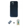 MARSİLYAN™- iPhone 12 Pro Kılıf Yadigar Yansıma Serisi - Siyah Polymer Nano Ekran Koruyucu + Metal Kamera Lens Koruma Cam - MI