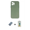 MARSİLYAN™- iPhone 12 Pro Kılıf Yadigar Yansıma Serisi - Siyah Polymer Nano Ekran Koruyucu + Metal Kamera Lens Koruma Cam - MI