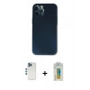 MARSİLYAN™- iPhone 12 Pro Kılıf Yadigar Yansıma Serisi - Siyah Polymer Nano Ekran Koruyucu + Shine Kamera Lens - MI
