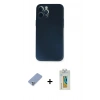 MARSİLYAN™- iPhone 12 Pro Kılıf Yadigar Yansıma Serisi - Siyah Polymer Nano Ekran Koruyucu + Metal Kamera Lens Koruma Cam - KUYL
