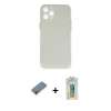 MARSİLYAN™- iPhone 12 Pro Kılıf Yadigar Yansıma Serisi - Siyah Polymer Nano Ekran Koruyucu + Metal Kamera Lens Koruma Cam - MR