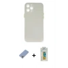 MARSİLYAN™- iPhone 12 Pro Kılıf Yadigar Yansıma Serisi - Siyah Polymer Nano Ekran Koruyucu + Metal Kamera Lens Koruma Cam - KUYL