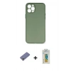 MARSİLYAN™- iPhone 12 Pro Kılıf Yadigar Yansıma Serisi - Siyah Polymer Nano Ekran Koruyucu + Metal Kamera Lens Koruma Cam - GD