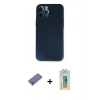 MARSİLYAN™- iPhone 12 Pro Kılıf Yadigar Yansıma Serisi - Siyah Polymer Nano Ekran Koruyucu + Metal Kamera Lens Koruma Cam - GD