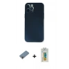 MARSİLYAN™- iPhone 12 Pro Kılıf Yadigar Yansıma Serisi - Siyah Polymer Nano Ekran Koruyucu + Metal Kamera Lens Koruma Cam - MR