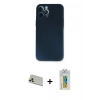 MARSİLYAN™- iPhone 12 Pro Kılıf Yadigar Yansıma Serisi - Siyah Polymer Nano Ekran Koruyucu + Rainbow Kamera Lens Koruma Cam - GD