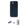 MARSİLYAN™- iPhone 12 Pro Kılıf Yadigar Yansıma Serisi - Siyah Polymer Nano Ekran Koruyucu + Renkli Kamera Lens Koruma Cam - MI