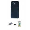 MARSİLYAN™- iPhone 12 Pro Kılıf Yadigar Yansıma Serisi - Siyah Polymer Nano Ekran Koruyucu + Renkli Kamera Lens Koruma Cam - SI