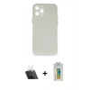 MARSİLYAN™- iPhone 12 Pro Kılıf Yadigar Yansıma Serisi - Siyah Polymer Nano Ekran Koruyucu + Kamera Lens Koruma Cam - SF