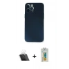 MARSİLYAN™- iPhone 12 Pro Kılıf Yadigar Yansıma Serisi - Siyah Polymer Nano Ekran Koruyucu + Kamera Lens Koruma Cam - SF
