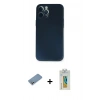 MARSİLYAN™- iPhone 12 Pro Kılıf Yadigar Yansıma Serisi - Siyah Polymer Nano Ekran Koruyucu + Shine Kamera Lens Koruma Cam - GS