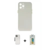 MARSİLYAN™- iPhone 12 Pro Kılıf Yadigar Yansıma Serisi - Siyah Polymer Nano Ekran Koruyucu + Shine Kamera Lens - GS