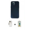 MARSİLYAN™- iPhone 12 Pro Kılıf Yadigar Yansıma Serisi - Siyah Polymer Nano Ekran Koruyucu + Shine Kamera Lens - GD
