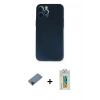MARSİLYAN™- iPhone 12 Pro Kılıf Yadigar Yansıma Serisi - Siyah Polymer Nano Ekran Koruyucu + Shine Kamera Lens Koruma Cam - SH