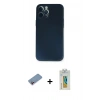 MARSİLYAN™- iPhone 12 Pro Kılıf Yadigar Yansıma Serisi - Siyah Polymer Nano Ekran Koruyucu + Shine Kamera Lens Koruma Cam - PE