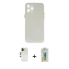 MARSİLYAN™- iPhone 12 Pro Kılıf Yadigar Yansıma Serisi - Siyah Polymer Nano Ekran Koruyucu + Shine Kamera Lens - GD
