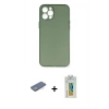 MARSİLYAN™- iPhone 12 Pro Kılıf Yadigar Yansıma Serisi - Siyah Polymer Nano Ekran Koruyucu + Renkli Kamera Lens Koruma Cam - YL
