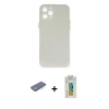 MARSİLYAN™- iPhone 12 Pro Kılıf Yadigar Yansıma Serisi - Siyah Polymer Nano Ekran Koruyucu + Renkli Kamera Lens Koruma Cam - YL