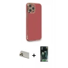 MARSİLYAN™- iPhone 12 Pro Kılıf Yankı Serisi - Şeffaf 360 Full Body Arka Koruyucu + Rainbow Kamera Lens Koruma Cam - GD