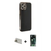 MARSİLYAN™- iPhone 12 Pro Kılıf Yankı Serisi - Şeffaf 360 Full Body Arka Koruyucu + Rainbow Kamera Lens Koruma Cam - GD