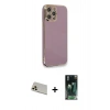 MARSİLYAN™- iPhone 12 Pro Kılıf Yankı Serisi - Şeffaf 360 Full Body Arka Koruyucu + Rainbow Kamera Lens Koruma Cam - GD