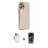 MARSİLYAN™- iPhone 12 Pro Kılıf Yankı Serisi - Şeffaf 360 Full Body Arka Koruyucu + Shine Kamera Lens - GD