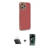 MARSİLYAN™- iPhone 12 Pro Kılıf Yankı Serisi - Şeffaf 360 Full Body Arka Koruyucu + Kamera Lens Koruma Cam - SF