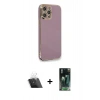 MARSİLYAN™- iPhone 12 Pro Kılıf Yankı Serisi - Şeffaf 360 Full Body Arka Koruyucu + Kamera Lens Koruma Cam - SF