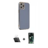 MARSİLYAN™- iPhone 12 Pro Kılıf Yankı Serisi - Şeffaf 360 Full Body Arka Koruyucu + Kamera Lens Koruma Cam - SF