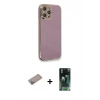 MARSİLYAN™- iPhone 12 Pro Kılıf Yankı Serisi - Şeffaf 360 Full Body Arka Koruyucu + Shine Kamera Lens Koruma Cam - SABE