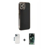 MARSİLYAN™- iPhone 12 Pro Kılıf Yankı Serisi - Şeffaf 360 Full Body Arka Koruyucu + Shine Kamera Lens - MI